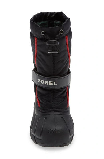 Shop Sorel Flurry Weather Resistant Snow Boot In Black/ Bright Red Multi