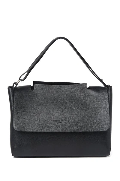 Shop Maison Heritage Leather Shoulder Bag In Black