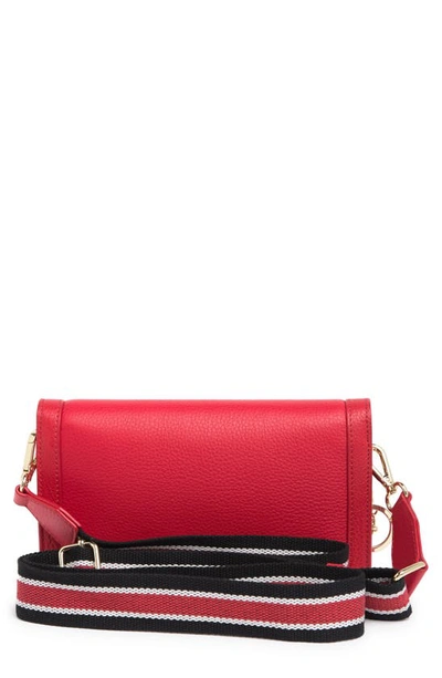 Shop Love Moschino Borsa Natural Grain Leather Crossbody Bag In Rosso