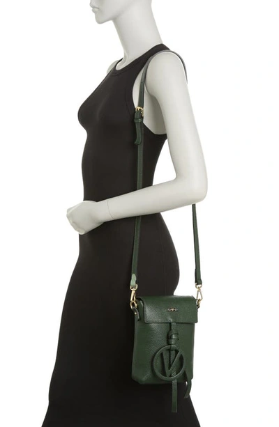 Shop Valentino By Mario Valentino Salma Leather Logo Medallion Crossbody Bag In Velvet Green