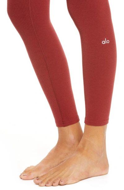 Shop Alo Yoga Blissful High Waist 7/8 Leggings In Cranberry