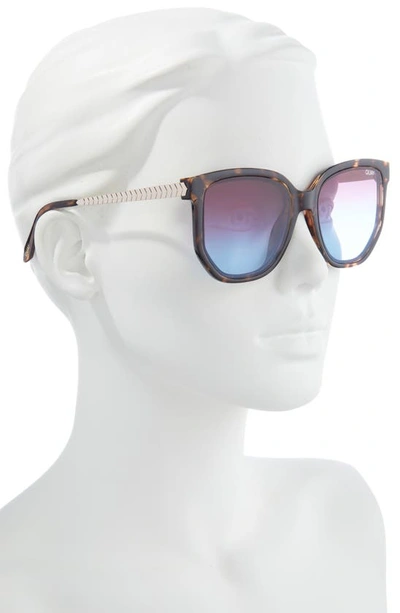 Shop Quay Coffee Run 54mm Gradient Cat Eye Sunglasses In Tortoise / Purple Blue