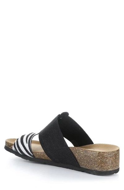 Shop Bos. & Co. Lulu Wedge Slide Sandal In White/ Black
