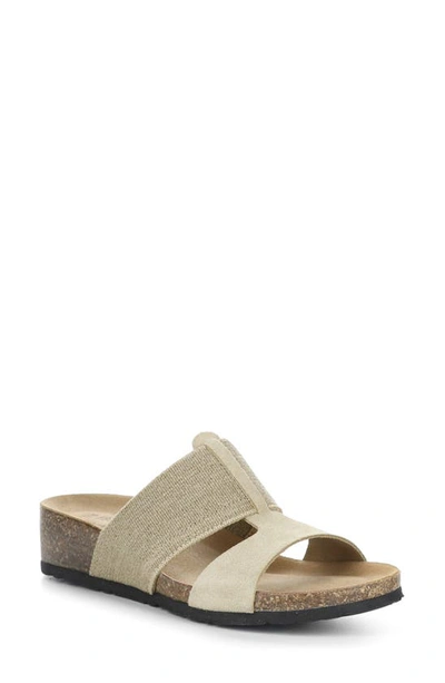 Shop Bos. & Co. Lulu Wedge Slide Sandal In Beige Suede