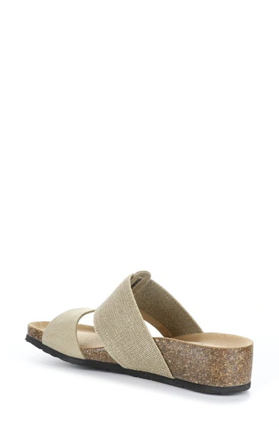 Shop Bos. & Co. Lulu Wedge Slide Sandal In Beige Suede