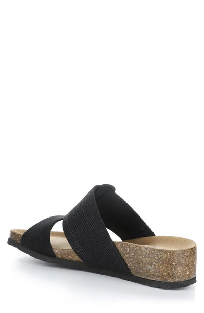 Shop Bos. & Co. Lulu Wedge Slide Sandal In Black Suede