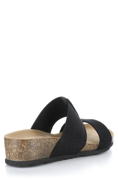 Shop Bos. & Co. Lulu Wedge Slide Sandal In Black Suede