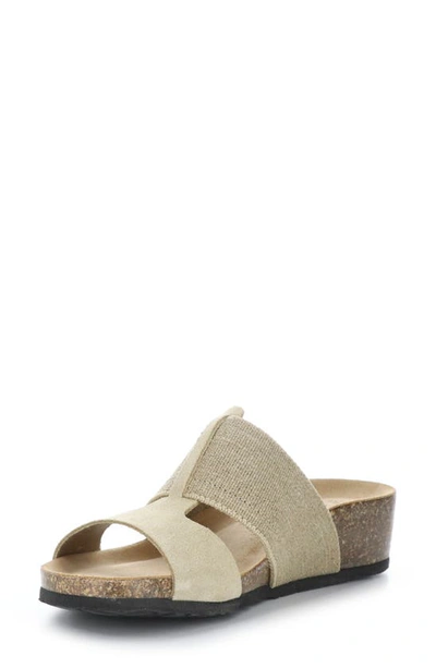 Shop Bos. & Co. Lulu Wedge Slide Sandal In Beige Suede