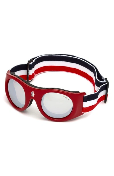Shop Moncler 55mm City Goggles In Red/ Other / Smoke Mirror