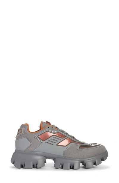 Shop Prada Cloudbust Thunder Lug Sole Sneaker In Acciaio