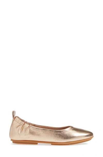 Shop Fitflop Allegro Ballet Flat In Rose Gold Faux Leather