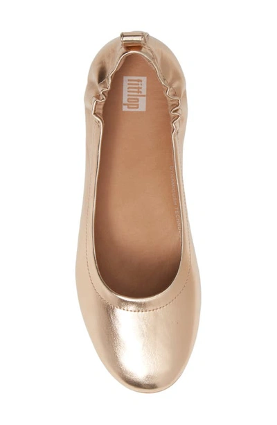 Shop Fitflop Allegro Ballet Flat In Rose Gold Faux Leather
