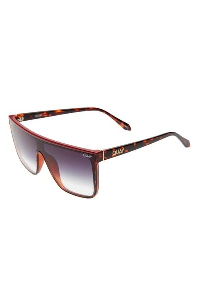 Shop Quay Night Fall 52mm Gradient Flat Top Sunglasses In Tortoise Red / Fade
