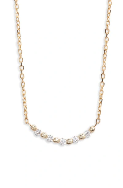 Shop Jennie Kwon Designs Pizzicato Diamond Frontal Necklace In 14k Yellow