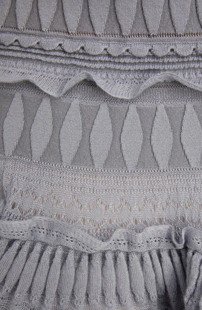 Shop Alaïa Edition 2007 Wool Crinoline Long Sleeve Sweater Dress In Gris