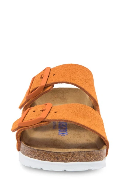 Shop Birkenstock Arizona Soft Slide Sandal In Russet Orange Suede