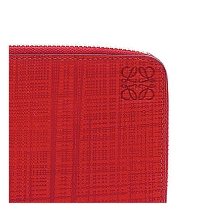 Shop Loewe Zip-around Leather Wallet In Primary Red