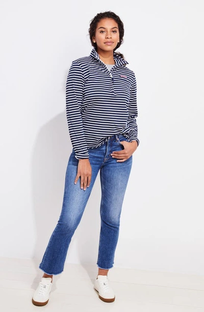 Vineyard Vines Sankaty Shep Striped Half Zip Sweatshirt In 7595 Navy