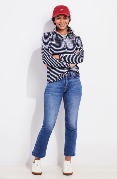 Vineyard Vines Sankaty Shep Striped Half Zip Sweatshirt In 7595 Navy