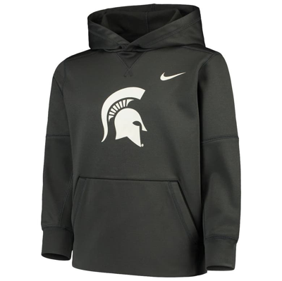 Shop Nike Youth  Anthracite Michigan State Spartans Logo Ko Pullover Performance Hoodie