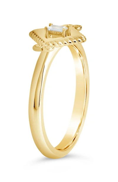 Sterling Forever Artemisia Cubic Zirconia Ring In Gold