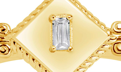 Sterling Forever Artemisia Cubic Zirconia Ring In Gold