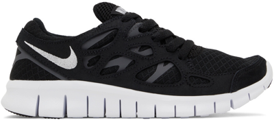 Shop Nike Black Free Run 2 Sneakers In Black/white-dark Gre
