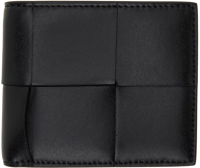 Shop Bottega Veneta Black Intrecciato Bifold Wallet In 8803 Black