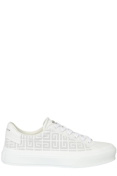 Shop Givenchy 4g Perforated Sneakers In White