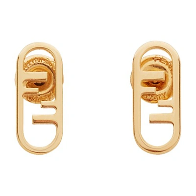 Shop Fendi O'lock Earrings In Or