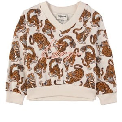 Shop Kenzo Kids Cream And Orange Pattern Sweatshirt