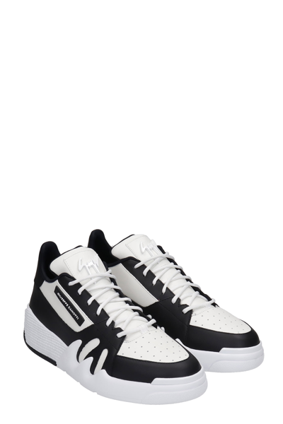 Shop Giuseppe Zanotti Talon Sneakers In Black And White Leather