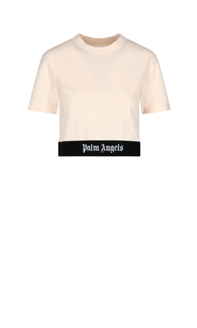Shop Palm Angels T-shirt In Cream
