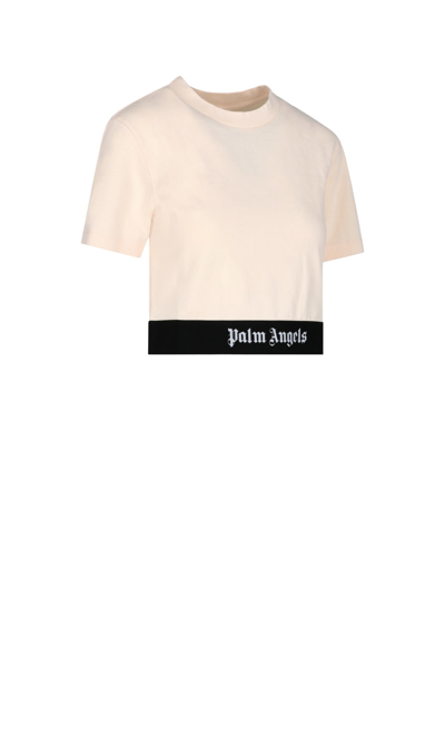 Shop Palm Angels T-shirt In Cream