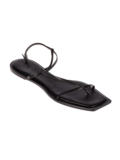 Studio Amelia Filament Squared Flat Flip Flops In Blk