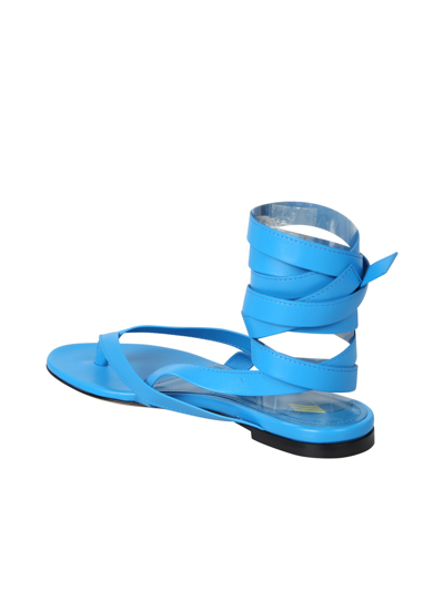 Shop Attico Laces Sandals In Blue