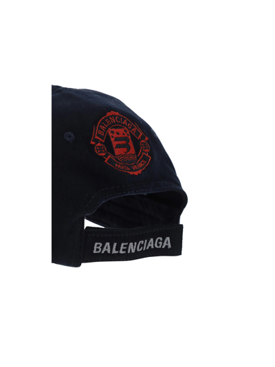 Shop Balenciaga Hat In Marine Blue/grey
