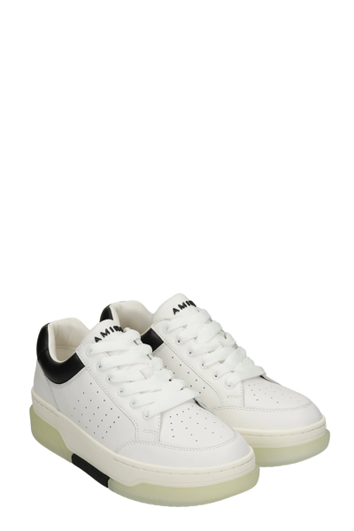 Shop Amiri Stadium Low Sneakers In White Leather