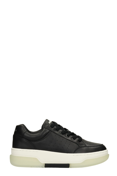 Shop Amiri Stadium Low Sneakers In Black Leather