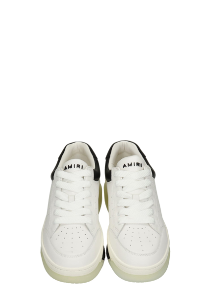 Shop Amiri Stadium Low Sneakers In White Leather