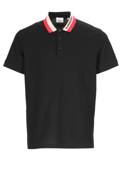 Shop Burberry Edney Polo Shirt In Black