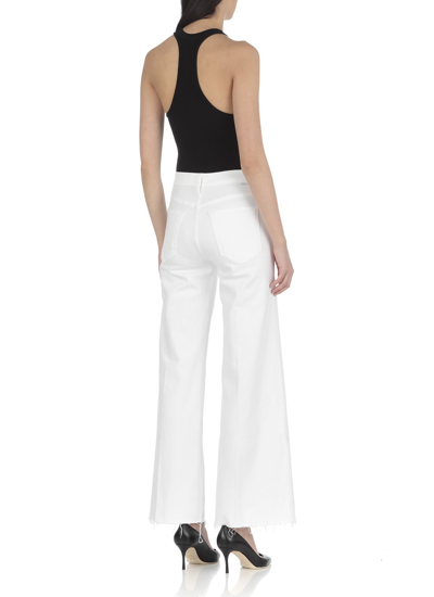 Shop Mother Thetomcat Roller Fray Jeans In White
