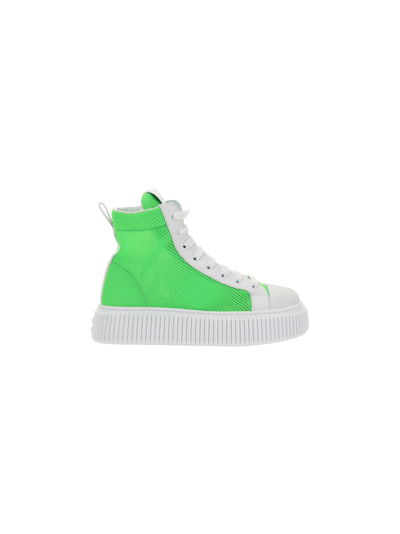 Shop Miu Miu Sneakers In Verde Fluo+bianco