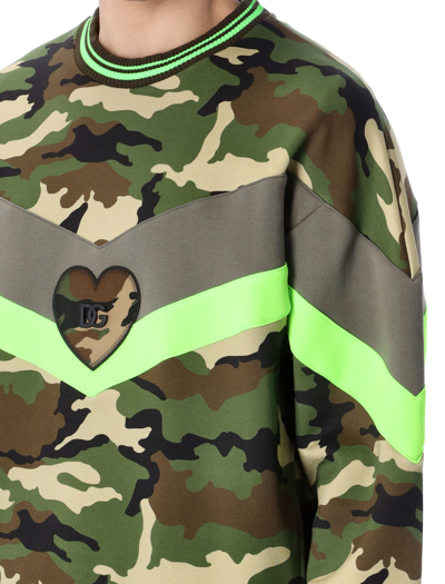 Shop Dolce & Gabbana Camouflage Crewneck Sweatshirt