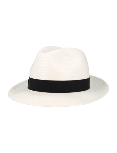 Shop Borsalino Monica Panama Fine Hat In White Black