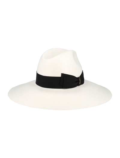 Shop Borsalino Sophie Panama Fine In White + Black