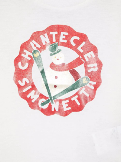 Shop Simonetta Kids White Long Sleeve T-shirt With Snowman Print