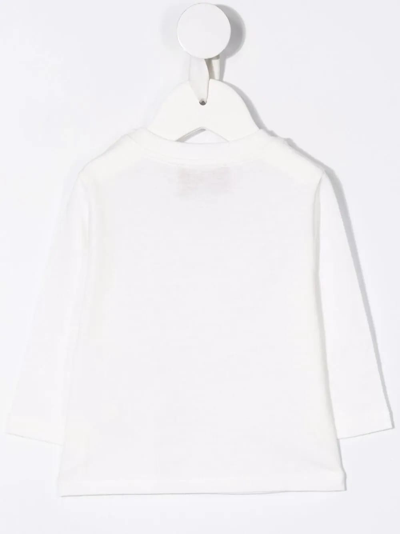Shop Simonetta Kids White Long Sleeve T-shirt With Snowman Print