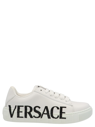 Shop Versace La Greca Shoes In White