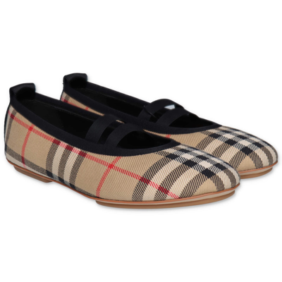 Shop Burberry Ballerine Vintage Check In Tela Di Cotone